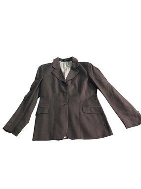 RJ Classics Sterling Womens Brown Blazer 8R Three-Button Tailored Jacket DH5